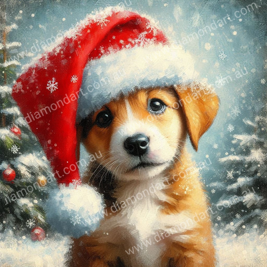 Christmas Snow Puppy Diamond Art Dezigns