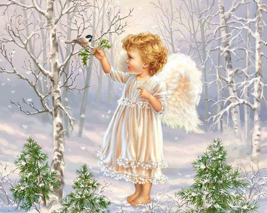 Christmas Angel Bird - Full Drill 5D DIY Diamond Painting Kits - Diamond Art Dezigns