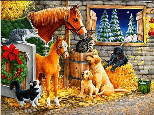 Christmas Animals - Full Drill 5D DIY Diamond Painting Kits - Diamond Art Dezigns