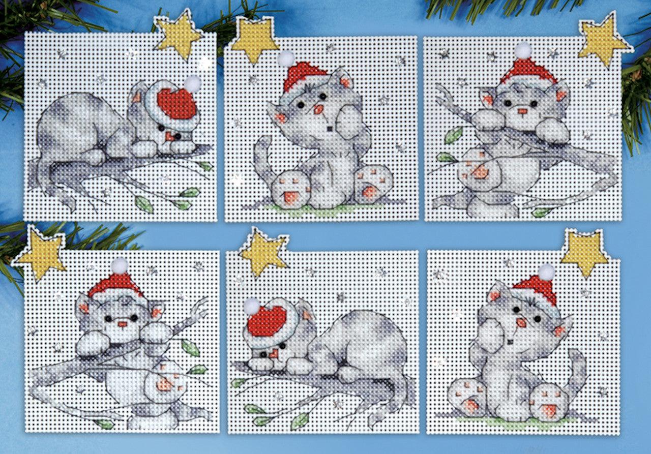 Christmas Cat Ornament Stitch Kits - Diamond Art Dezigns