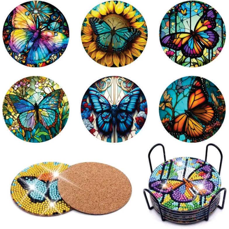 Coasters - Butterlies - Diamond Art Dezigns