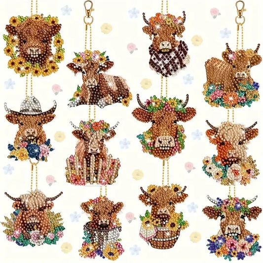 Keyring - Country Cows