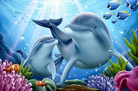 Dolphins Fish - Full Drill 5D DIY Diamond Painting Kits - Diamond Art Dezigns