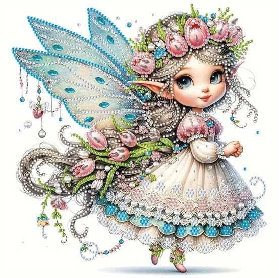 Fairy Vintage Partial - 25x25 - Diamond Art Dezigns