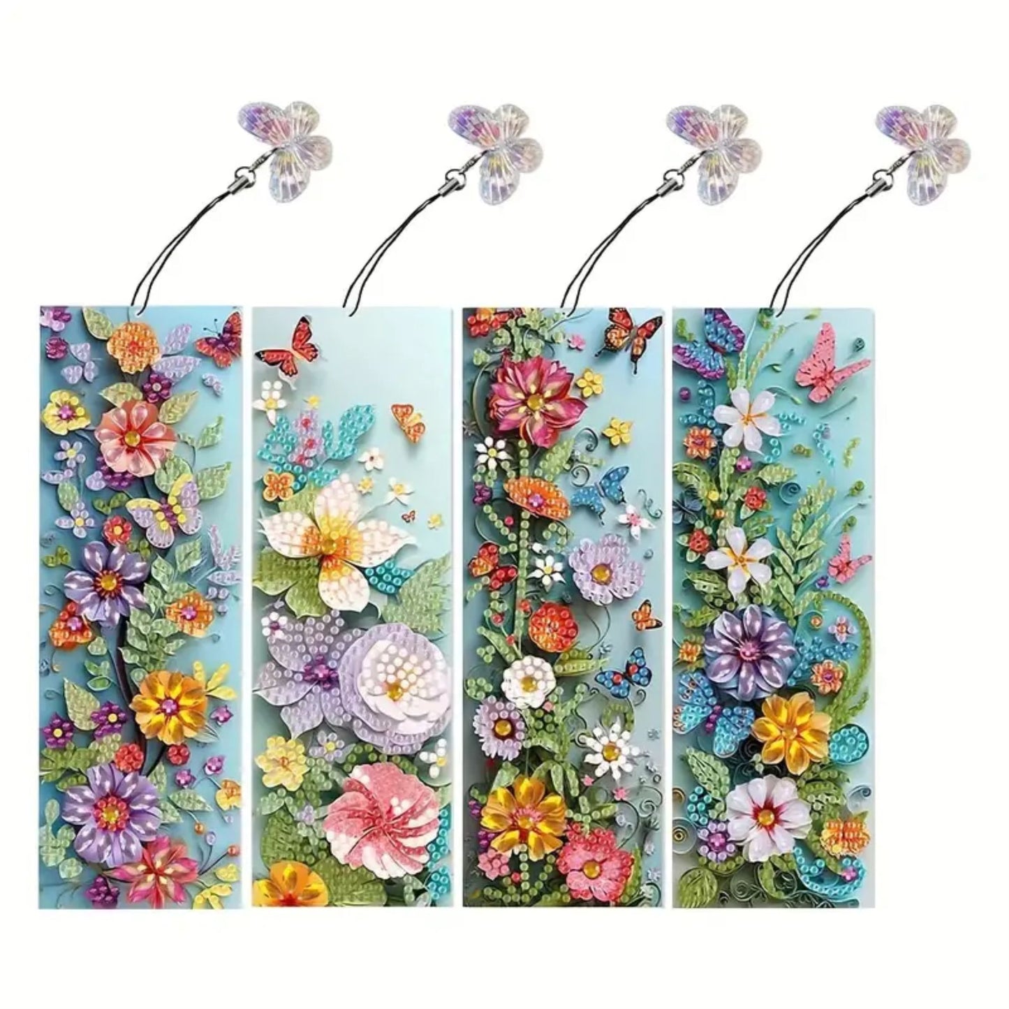 Bookmark x 4 Flowers