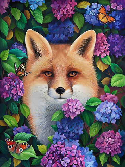 Foxy Flowers - Full Drill 5D DIY Diamond Painting Kits - Diamond Art Dezigns