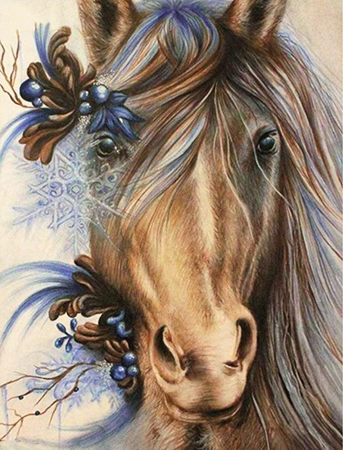 Horse Flower - Full Drill 5D DIY Diamond Painting Kits - Diamond Art Dezigns