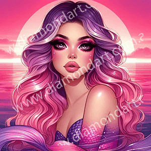 Mermaid Moon Pink - Full Drill 5D DIY Diamond Painting Kits - Diamond Art Dezigns