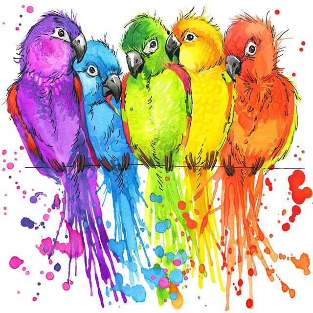 Parrot Rainbow - Full Drill 5D DIY Diamond Painting Kits - Diamond Art Dezigns