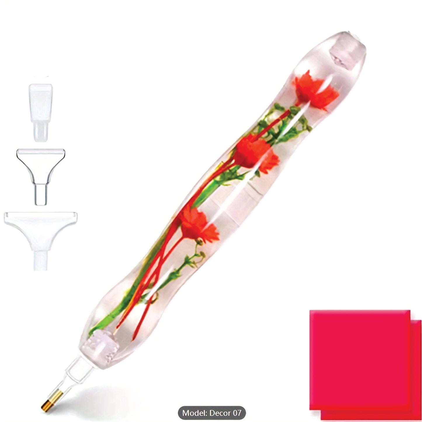 Diamond Art Pen - Red Flowers