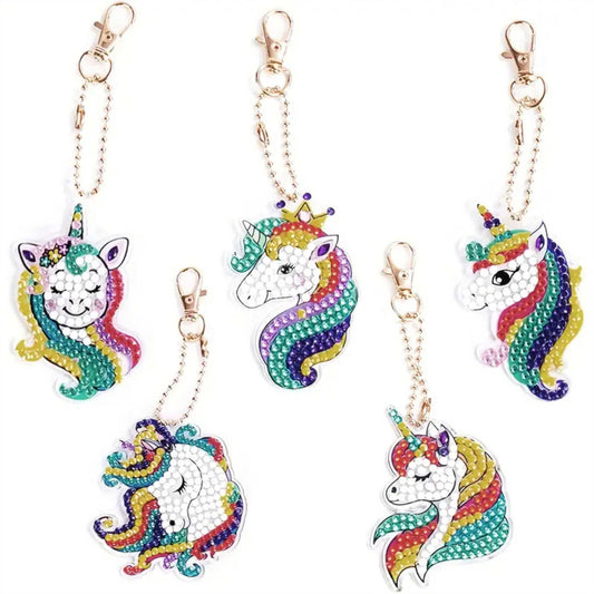 Keyring - Unicorn x 5 - Diamond Art Dezigns