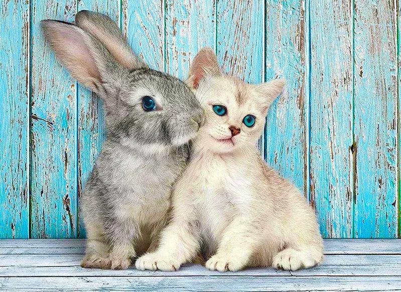 Kitten & Bunny - Full Drill 5D DIY Diamond Painting Kits - Diamond Art Dezigns