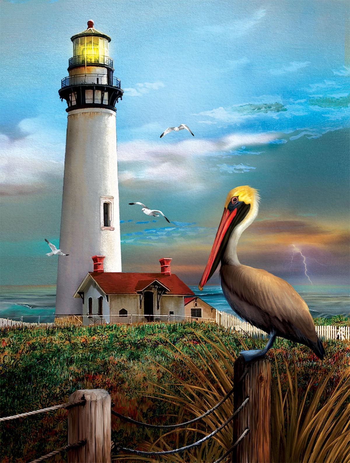 Pelican Lighthouse 40x30 - Diamond Art Dezigns